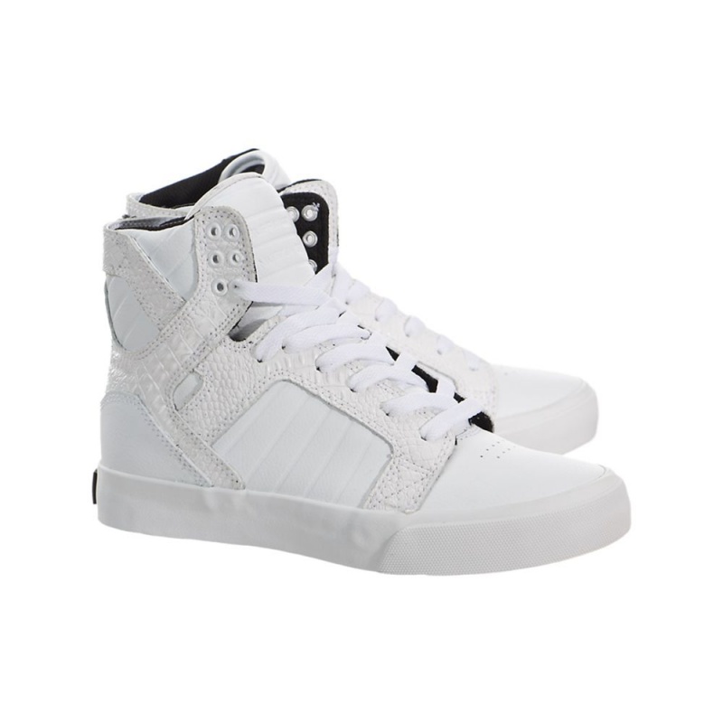 Supra SkyTop Women's High Tops White | RAP-310846