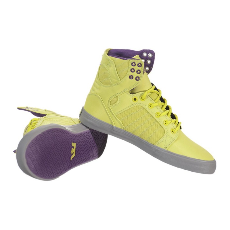 Supra SkyTop Women's High Tops Yellow | FCR-514892