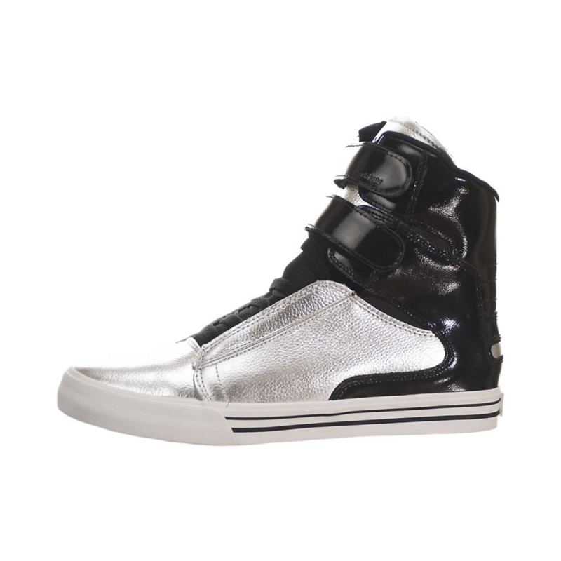 Supra Society II Men\'s High Tops Black Silver | ODB-082473