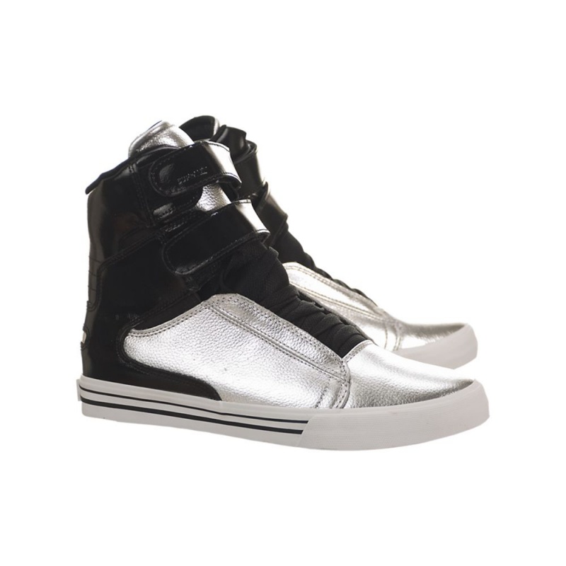 Supra Society II Women's High Tops Black Silver | GNV-734269