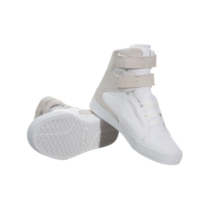 Supra Society II Women's High Tops White Grey | JGN-401679