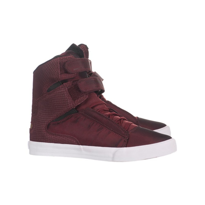 Supra Society Men's High Tops Burgundy | RKU-316250