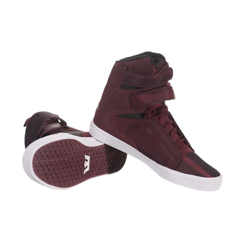 Supra Society Men's High Tops Burgundy | RKU-316250