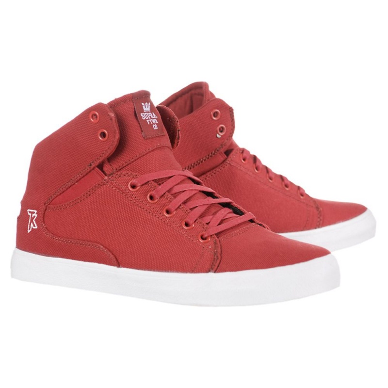 Supra Society Mid Women's Skate Shoes Red | ZSK-326709