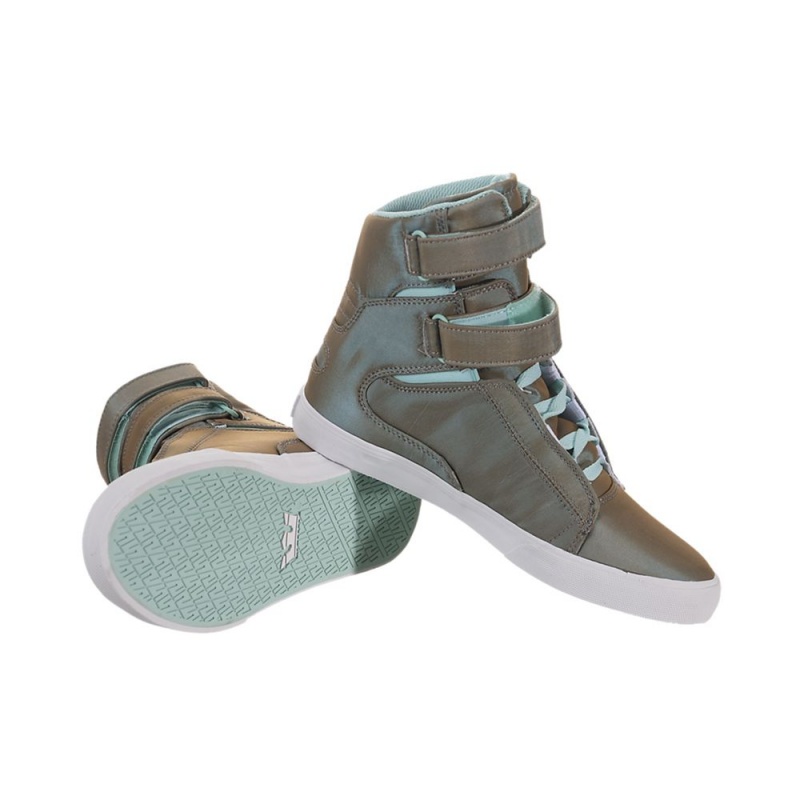 Supra Society Women's High Tops Brown Blue | INT-054736