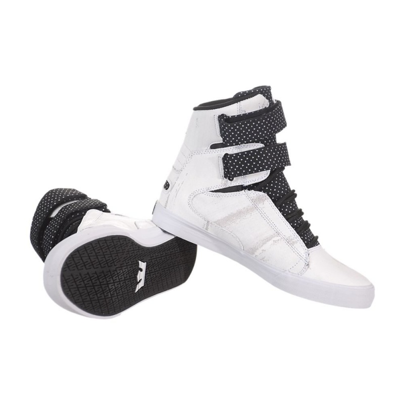 Supra Society Women's High Tops White Black | ZHI-371098