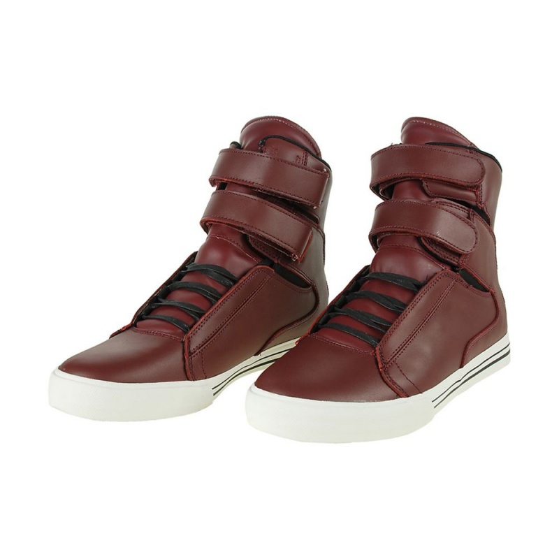 Supra TK Society Men's High Tops Burgundy | XBO-982613