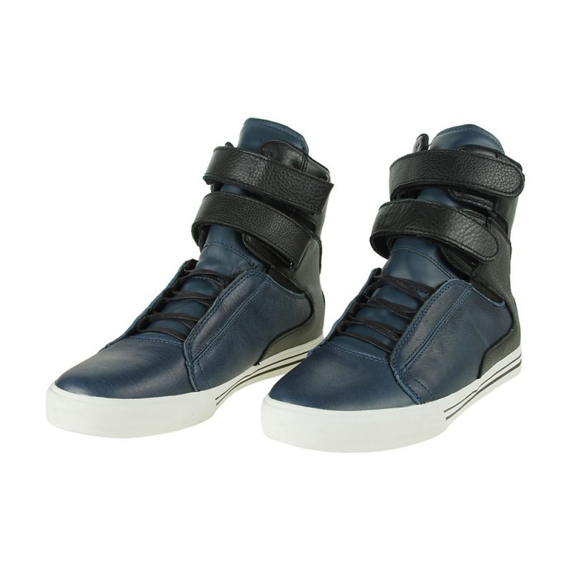 Supra TK Society Men's High Tops Navy Black | EWN-793618