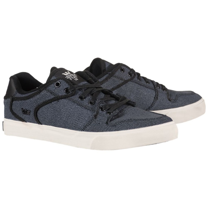 Supra Vaider Low Men's Low Tops Black White | EDT-603819