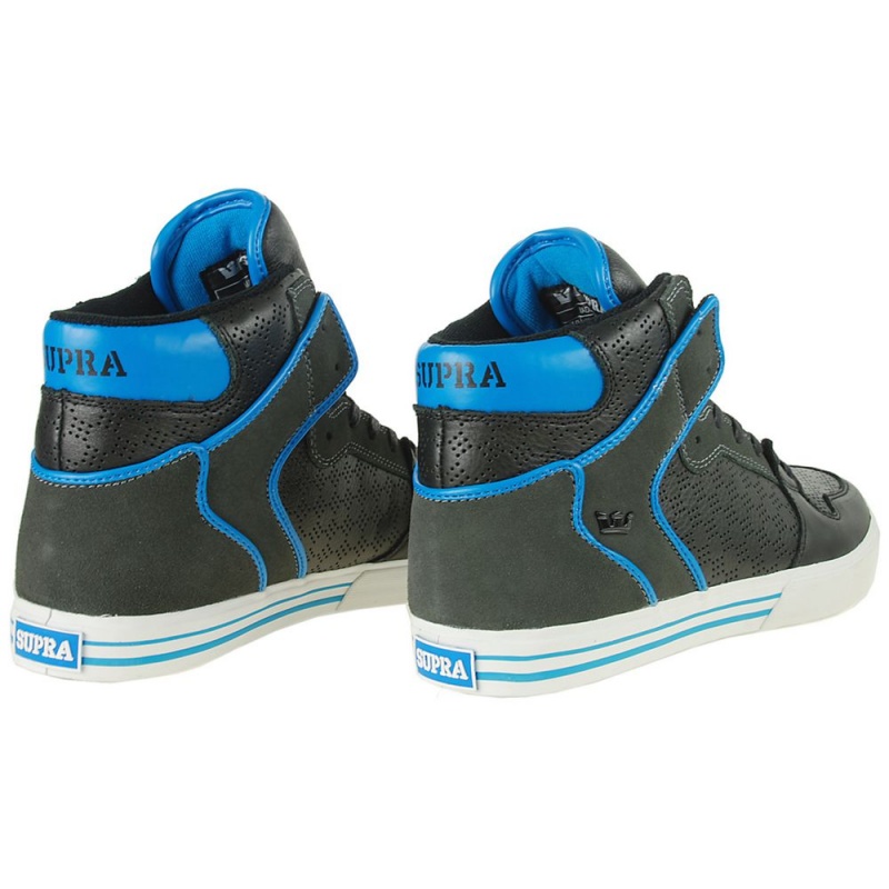 Supra Vaider Men's High Tops Black Blue | ZRB-590841