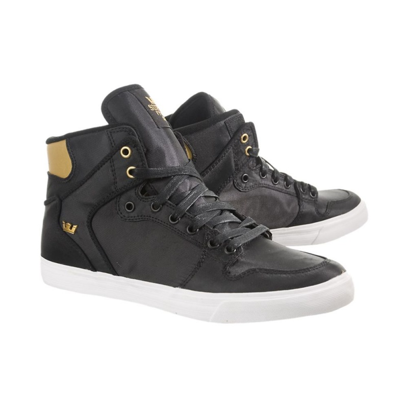 Supra Vaider Men's High Tops Black Gold | TCV-352861