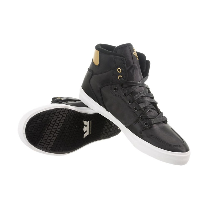 Supra Vaider Men's High Tops Black Gold | TCV-352861