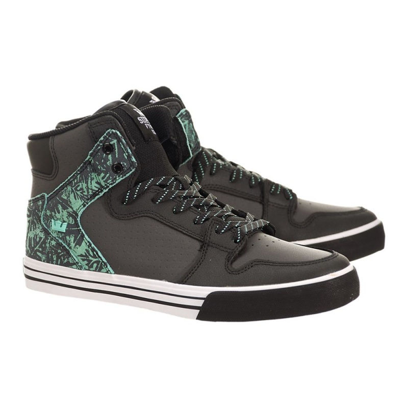 Supra Vaider Men's High Tops Black Green | QVW-583791