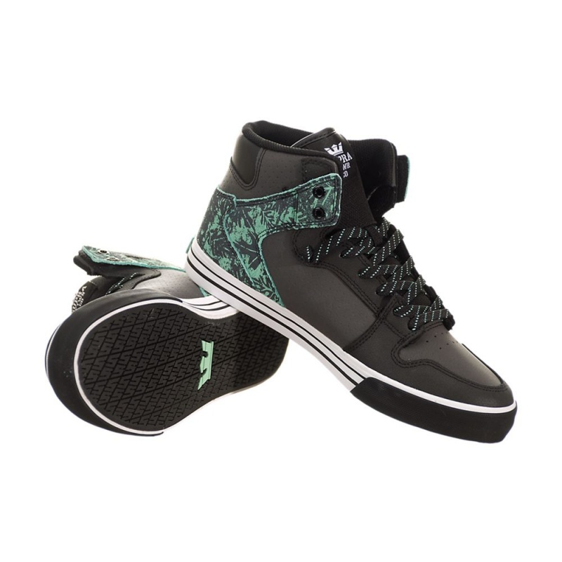 Supra Vaider Men's High Tops Black Green | QVW-583791