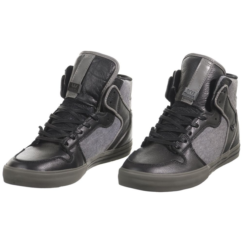 Supra Vaider Men's High Tops Black Grey | GWV-910473