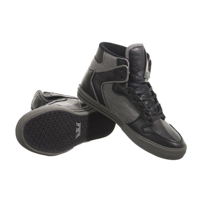 Supra Vaider Men's High Tops Black Grey | GWV-910473