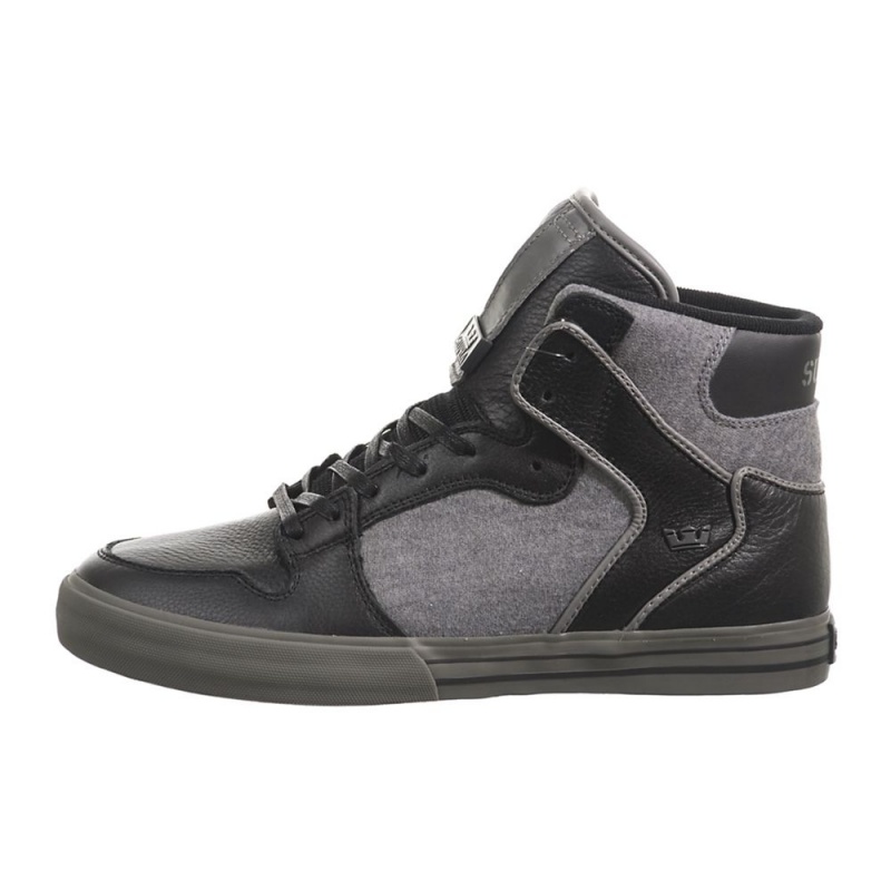 Supra Vaider Men\'s High Tops Black Grey | GWV-910473