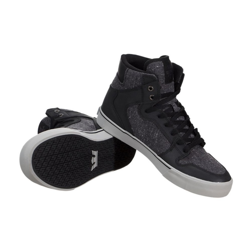 Supra Vaider Men's High Tops Black Grey | IPF-589741