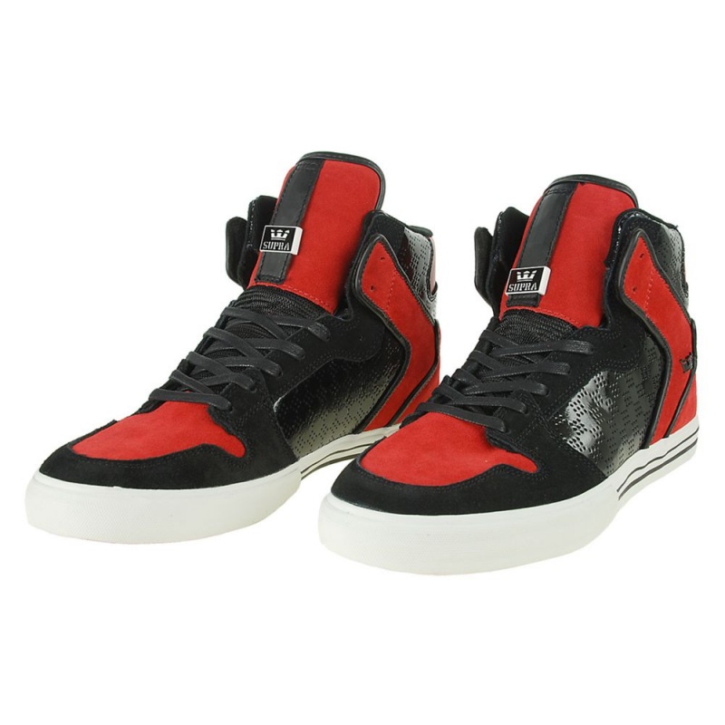 Supra Vaider Men's High Tops Black Red | SXR-642789