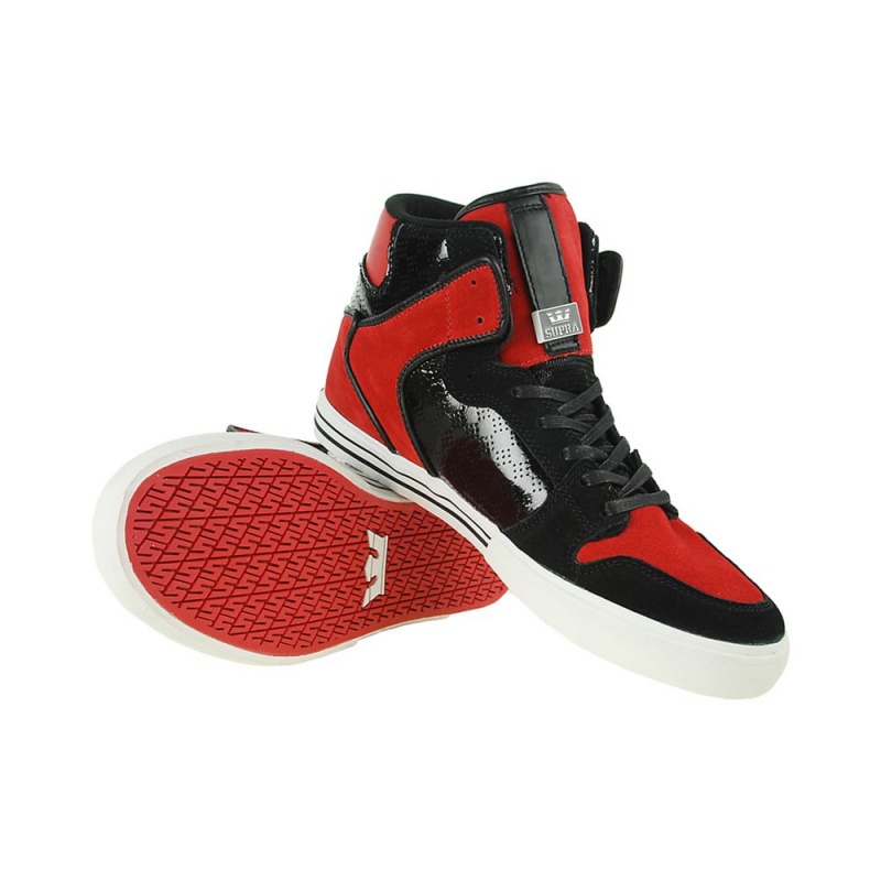 Supra Vaider Men's High Tops Black Red | SXR-642789