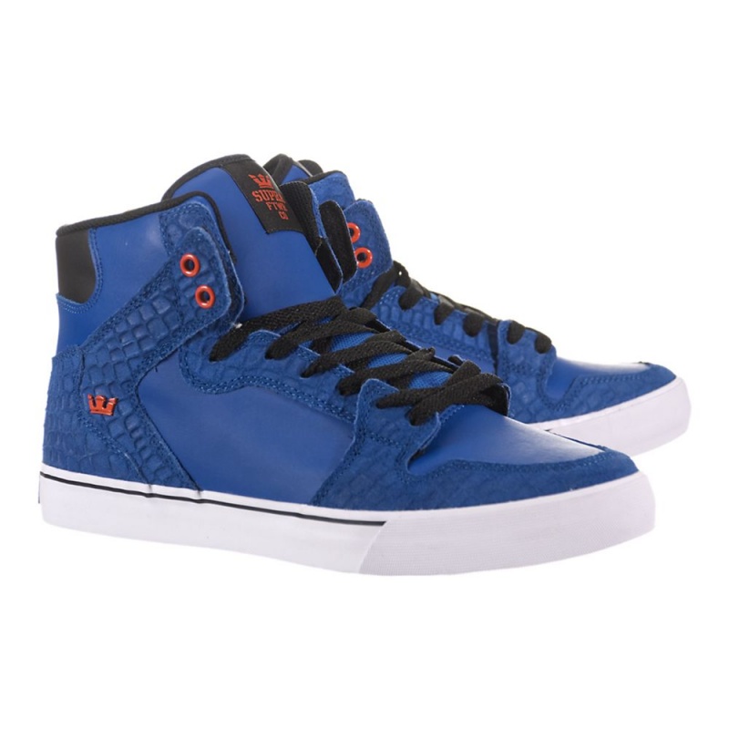 Supra Vaider Men's High Tops Blue Black | QUJ-692735