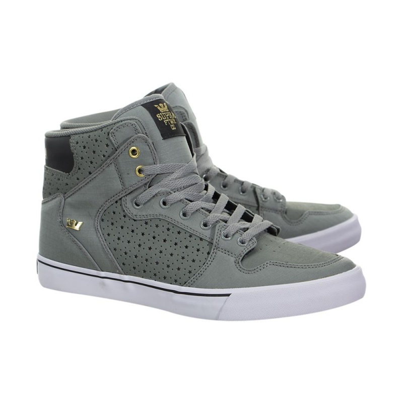 Supra Vaider Men's High Tops Grey Black | YJI-054718