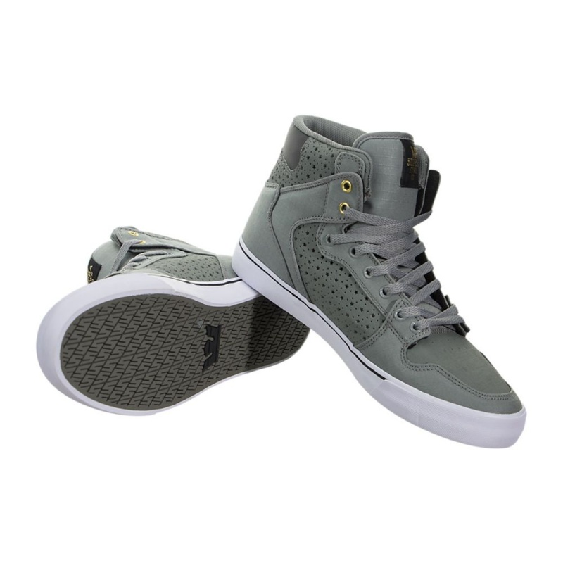 Supra Vaider Men's High Tops Grey Black | YJI-054718