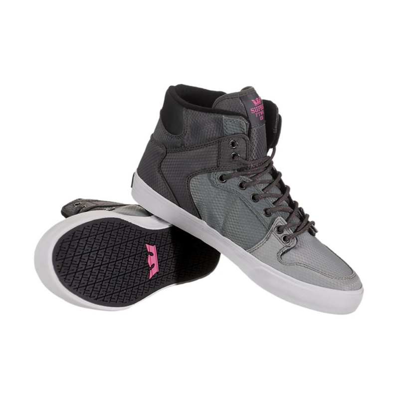 Supra Vaider Men's High Tops Grey Black | JOE-372810