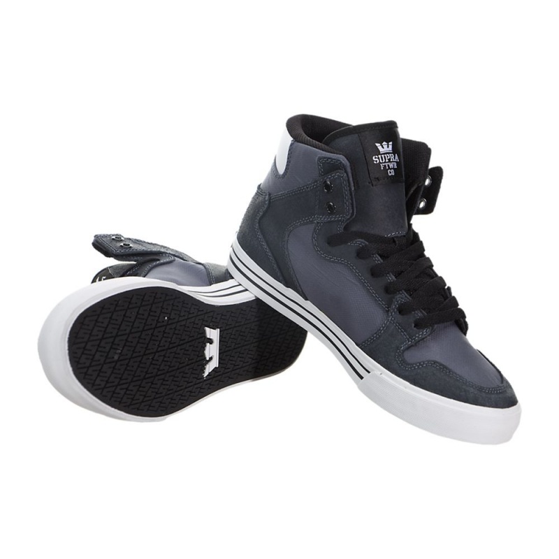 Supra Vaider Men's High Tops Grey Black | MPX-742318