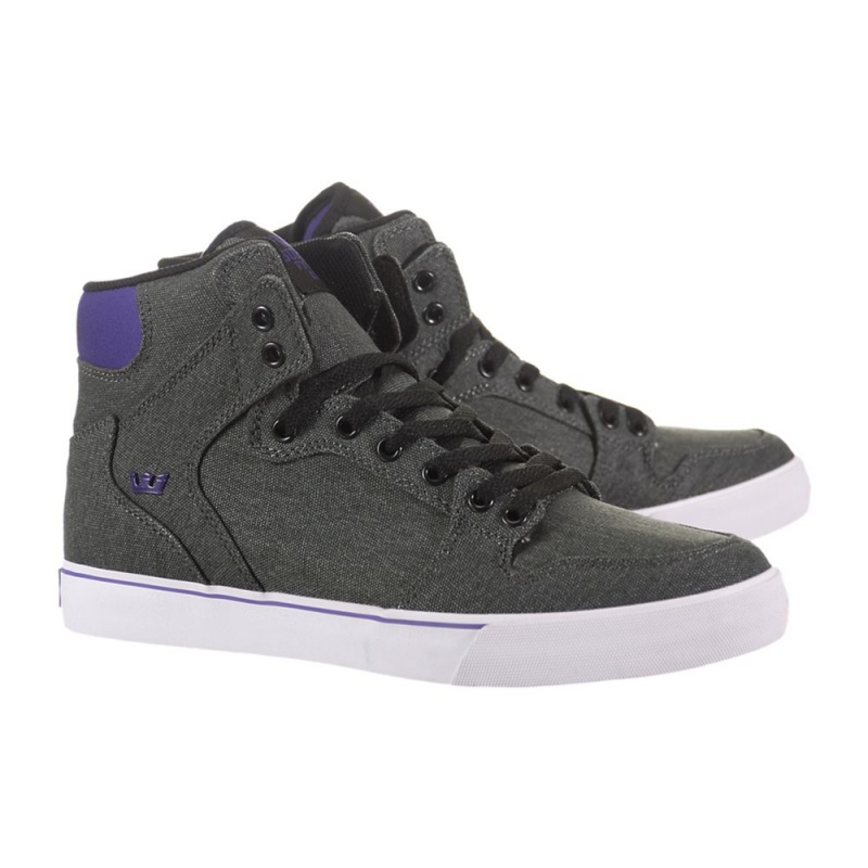 Supra Vaider Men's High Tops Grey Purple | QPW-564301