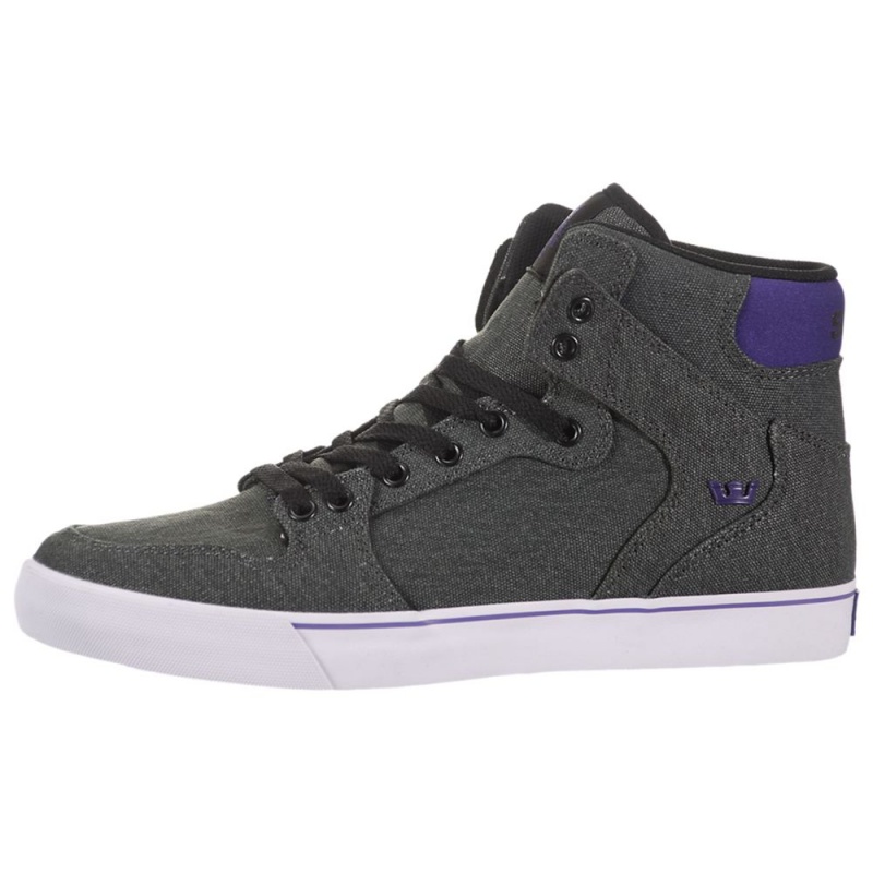 Supra Vaider Men\'s High Tops Grey Purple | QPW-564301