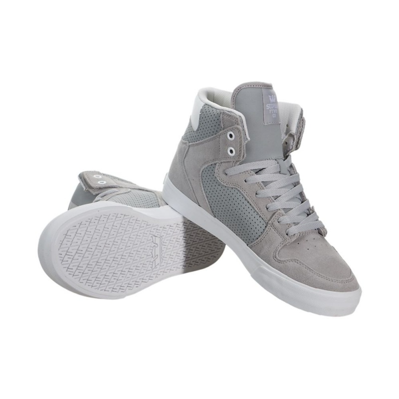 Supra Vaider Men's High Tops Grey White | KVA-268459