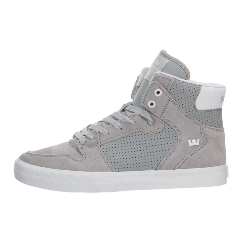 Supra Vaider Men\'s High Tops Grey White | KVA-268459