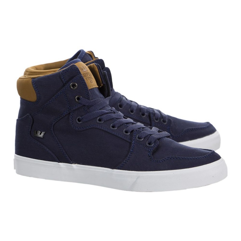 Supra Vaider Men's High Tops Navy | BFY-543801