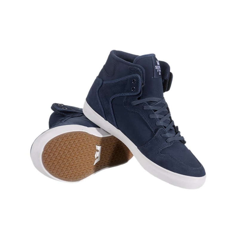 Supra Vaider Men's High Tops Navy | LZE-016834