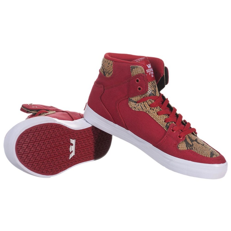 Supra Vaider Men's High Tops Red Brown | CBX-675032