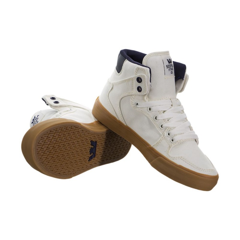 Supra Vaider Men's High Tops White Blue | QIE-896741