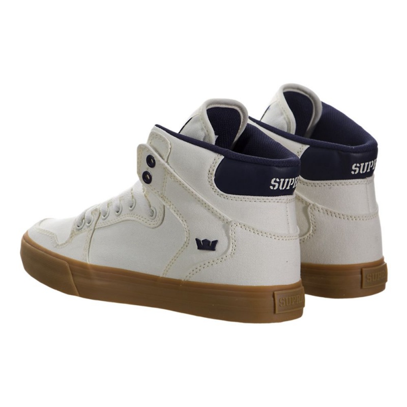 Supra Vaider Men's High Tops White Blue | QIE-896741