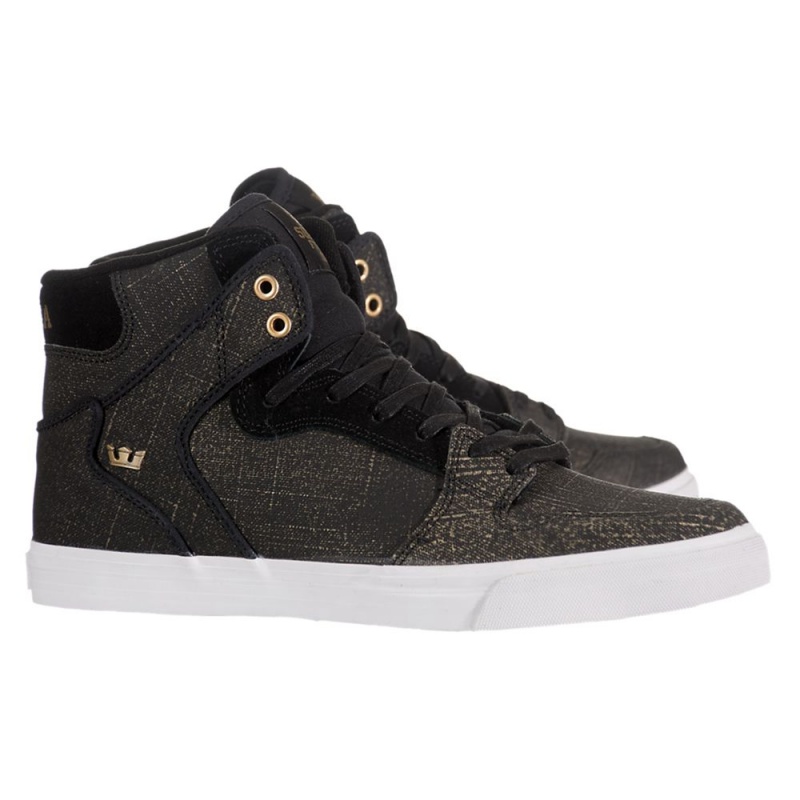 Supra Vaider Women's High Tops Black Gold | FYR-860953