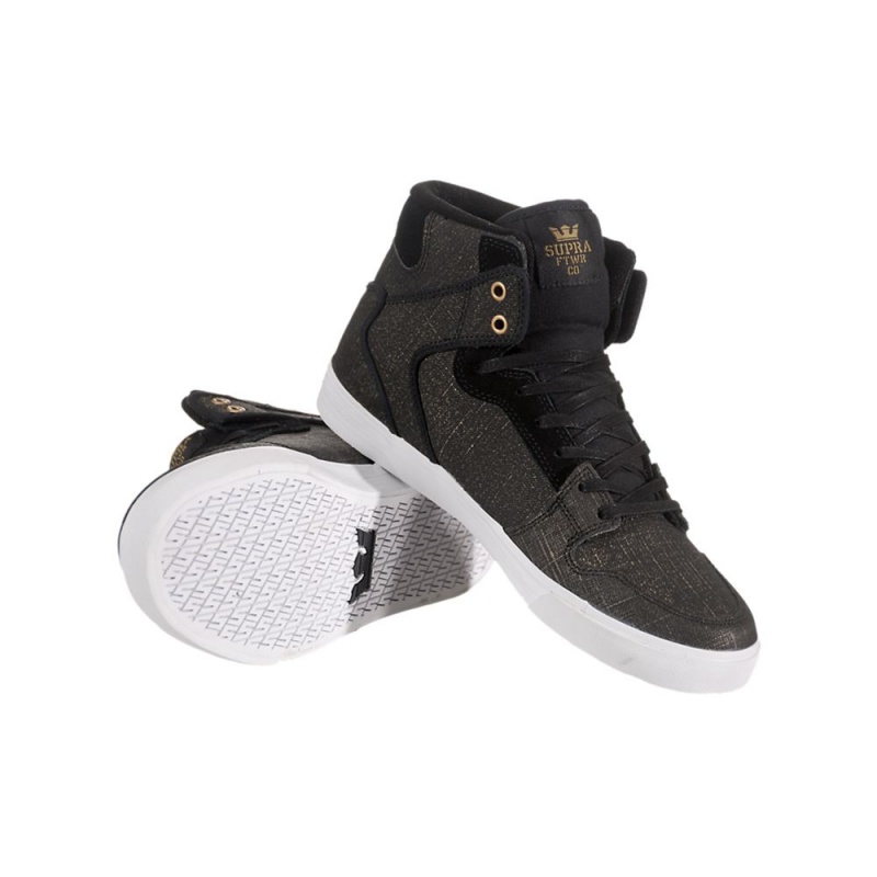 Supra Vaider Women's High Tops Black Gold | FYR-860953