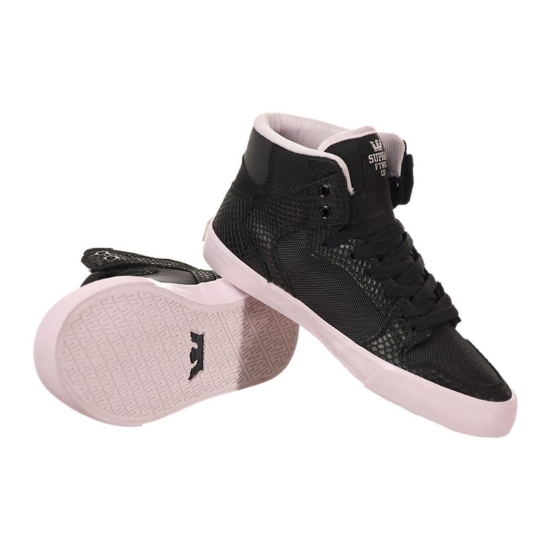 Supra Vaider Women's High Tops Black Pink | YKI-810753