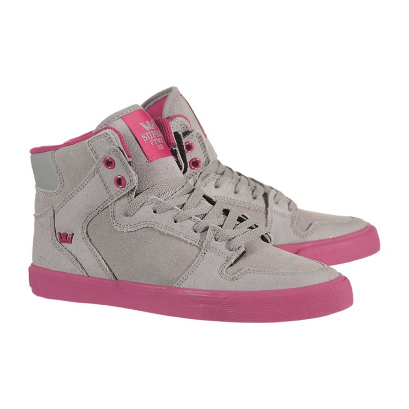 Supra Vaider Women's High Tops Grey Pink | DRL-538706