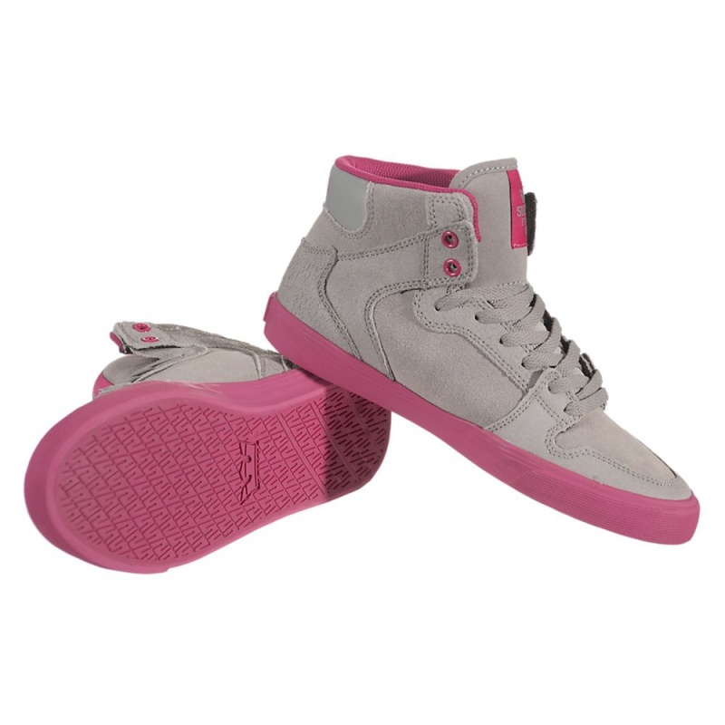 Supra Vaider Women's High Tops Grey Pink | DRL-538706