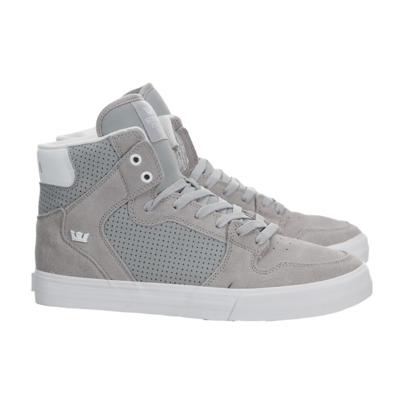 Supra Vaider Women's High Tops Grey White | UAM-795164