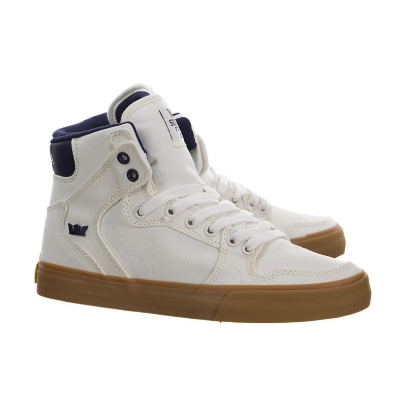 Supra Vaider Women's High Tops White Blue | TCN-194563